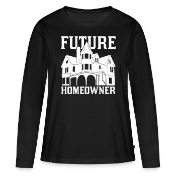 Futur propriétaire propriétaire propriétaire - T-shirt manches longues Premium bio Femme - noir - Devant - Julia (174cm)
