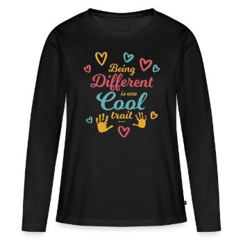 anders zu sein ist cool Autismus besonders - Frauen Premium Bio Langarmshirt - Schwarz - Vorne - Julia (174cm)