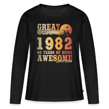 40th birthday vintage 1982 Great since 1982 - Women's Premium Organic Long Sleeve Shirt - black - Front - Julia (174cm)