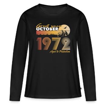 50th birthday born 1972 Great since 1972 - Women's Premium Organic Long Sleeve Shirt - black - Front - Julia (174cm)