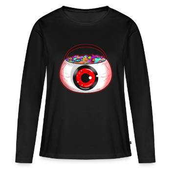 Sweet Bucket Scary Eye Sweets Collecting On - Frauen Premium Bio Langarmshirt - Schwarz - Vorne - Julia (174cm)