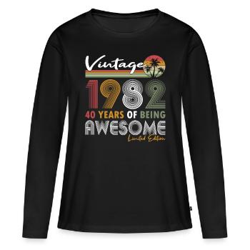 40th Birthday Vintage 1982 Vintage 1982 - Women's Premium Organic Long Sleeve Shirt - black - Front - Julia (174cm)