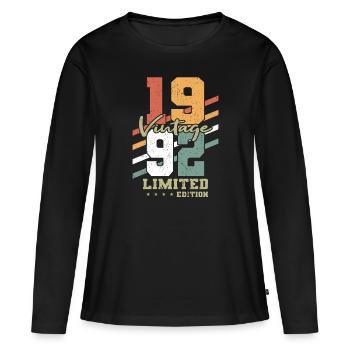 30th birthday vintage 1992 Vintage 1992 - Women's Premium Organic Long Sleeve Shirt - black - Front - Julia (174cm)