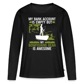 Compte bancaire bowfishing vide Bowhunter Fisherman - T-shirt manches longues Premium bio Femme - noir - Devant - Julia (174cm)