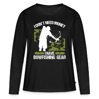 Bowfisher Je n’ai pas besoin de Money Bowhunter BowfishingBo - T-shirt manches longues Premium bio Femme - noir - Devant - Julia (174cm)