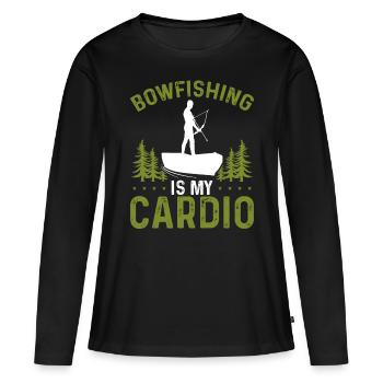 Bowfishing est mon Cardio Fisher Bowhunter Bowfisher - T-shirt manches longues Premium bio Femme - noir - Devant - Julia (174cm)