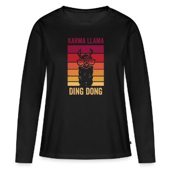 Funny Llama Animal - Women's Premium Organic Long Sleeve Shirt - black - Front - Julia (174cm)