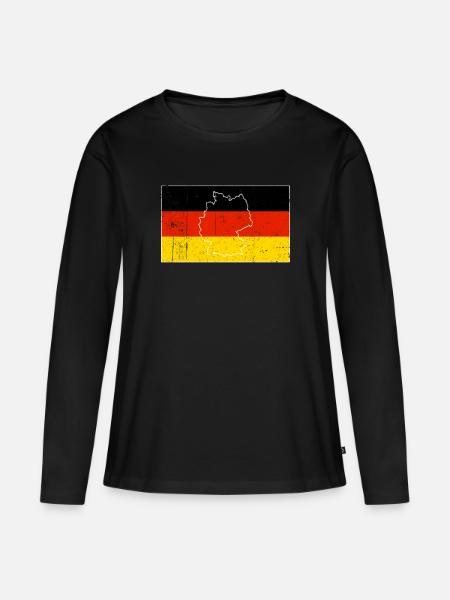 Deutschland Flagge - Premium økologisk langærmet T-shirt til kvinder - sort