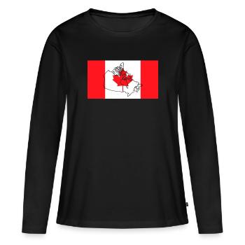 Canada - T-shirt manches longues Premium bio Femme - noir - Devant - Julia (174cm)