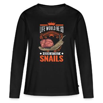 La vie serait si ennuyeuse sans Snails Snail - T-shirt manches longues Premium bio Femme - noir - Devant - Julia (174cm)
