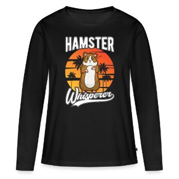 Hamster Whisperer Hamster Doré Hamster - T-shirt manches longues Premium bio Femme - noir - Devant - Julia (174cm)