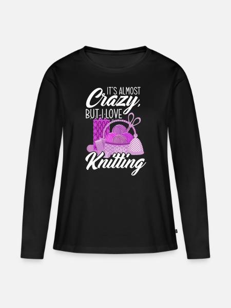 Knitting Hobby - Women's Premium Organic Long Sleeve Shirt - black