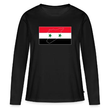 Drapeau de l’Irak - T-shirt manches longues Premium bio Femme - noir - Devant - Julia (174cm)