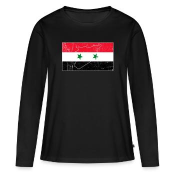 Drapeau de l’Irak - T-shirt manches longues Premium bio Femme - noir - Devant - Julia (174cm)