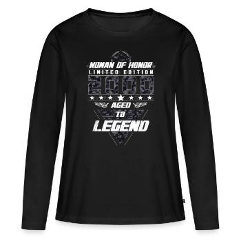 Woman of Honor Birthday 2000 Camouflage Gift - Women's Premium Organic Long Sleeve Shirt - black - Front - Julia (174cm)