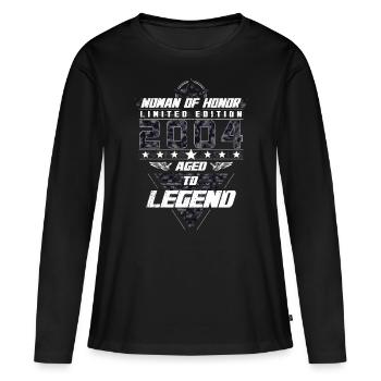 Woman of Honor Birthday 2004 Camouflage Gift - Women's Premium Organic Long Sleeve Shirt - black - Front - Julia (174cm)