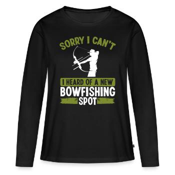Bowfishing Spot Bow Hunter Archer Bowfisher - Frauen Premium Bio Langarmshirt - Schwarz - Vorne - Julia (174cm)