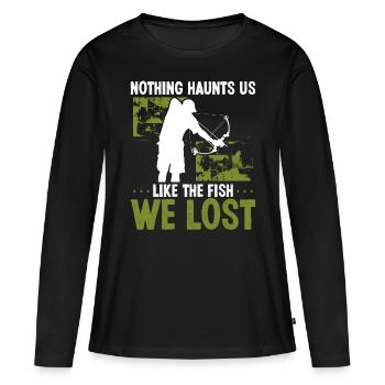 Le pêcheur à l’arc nous hante comme le poisson que nous avons perdu La pêche à l’arc - T-shirt manches longues Premium bio Femme - noir - Devant - Julia (174cm)