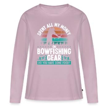 Bowfisher Je n’ai pas besoin d’argent Bowhunter Bowfishing - T-shirt manches longues Premium bio Femme - rose poudré - Devant - Julia (174cm)