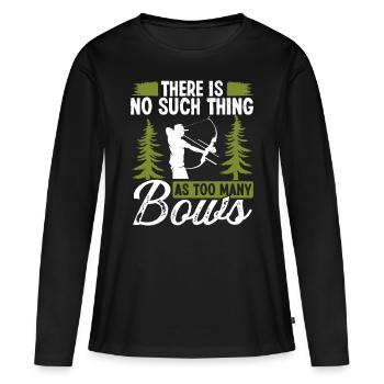 Pêche à l’arc Pas trop de chasseurs à l’arc - T-shirt manches longues Premium bio Femme - noir - Devant - Julia (174cm)