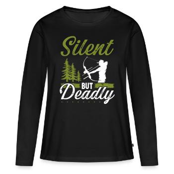 Bowfishing Fisherman Bow Hunter Archer Bowfisher - Frauen Premium Bio Langarmshirt - Schwarz - Vorne - Julia (174cm)