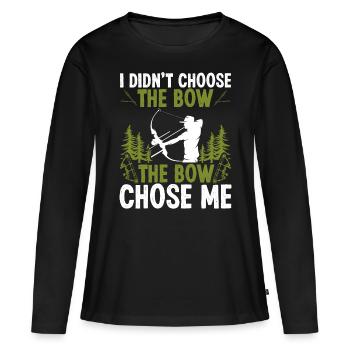Bowfishing The Bowe Chose Me Fisherman Bowfisher - Women's Premium Organic Long Sleeve Shirt - black - Front - Julia (174cm)