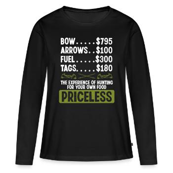 Fisherman Bow Hunter Bowfishing Bowfisher Fisher - Women's Premium Organic Long Sleeve Shirt - black - Front - Julia (174cm)
