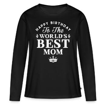 Idée cadeau de mère pour l’anniversaire Meilleure mère - T-shirt manches longues Premium bio Femme - noir - Devant - Julia (174cm)