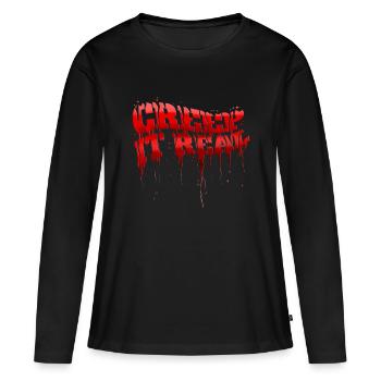 Keep Creep it Real Blood Splatter Letters - T-shirt manches longues Premium bio Femme - noir - Devant - Julia (174cm)