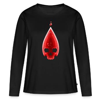 Evil Blood Drop Forming A Skull On Halloween - Women's Premium Organic Long Sleeve Shirt - black - Front - Julia (174cm)