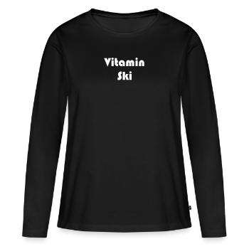 Ski - Vitamin Ski - T-shirt manches longues Premium bio Femme - noir - Devant - Julia (174cm)