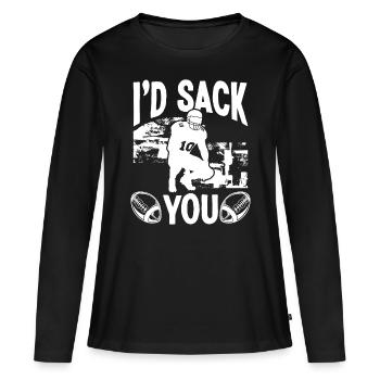 D-Line Pass Football Team End Defensive Tackle - T-shirt manches longues Premium bio Femme - noir - Devant - Julia (174cm)