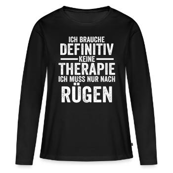 Ostsee Rügen - Frauen Premium Bio Langarmshirt - Schwarz - Vorne - Julia (174cm)
