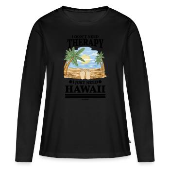 Hawaï - T-shirt manches longues Premium bio Femme - noir - Devant - Julia (174cm)