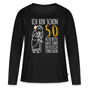 50 Geburtstag Geschenk Frau 50er 50ter 50 Jahre - Frauen Premium Bio Langarmshirt - Schwarz - Vorne - Julia (174cm)
