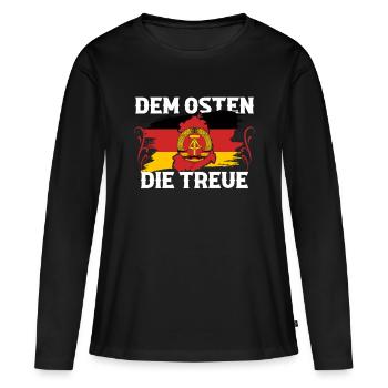 Allemagne de l’Est Tshirt Hommes Ossi Dresde NVA RDA - T-shirt manches longues Premium bio Femme - noir - Devant - Julia (174cm)