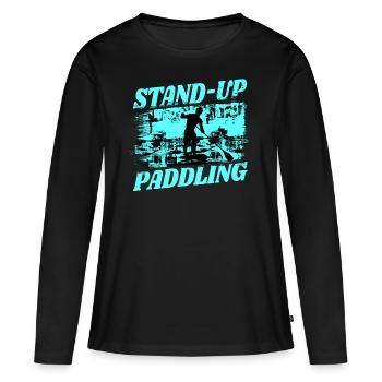 SUP paddle paddle Stand Up Paddle Surf - T-shirt manches longues Premium bio Femme - noir - Devant - Julia (174cm)