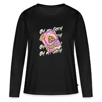 Pastel Goth Oh My Goth - T-shirt manches longues Premium bio Femme - noir - Devant - Julia (174cm)
