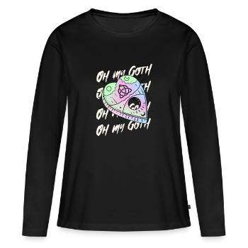 Pastel Goth Oh My Goth Gothique - T-shirt manches longues Premium bio Femme - noir - Devant - Julia (174cm)