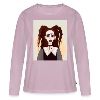 Cubisme Art Goth Girls Dans Le Cubiste - T-shirt manches longues Premium bio Femme - rose poudré - Devant - Julia (174cm)