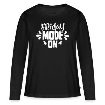 Mode vendredi Un vendredi enfin sarcastique - T-shirt manches longues Premium bio Femme - noir - Devant - Julia (174cm)