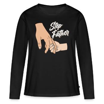 Beau-père Beau-père Fête des pères Beau-père - T-shirt manches longues Premium bio Femme - noir - Devant - Julia (174cm)