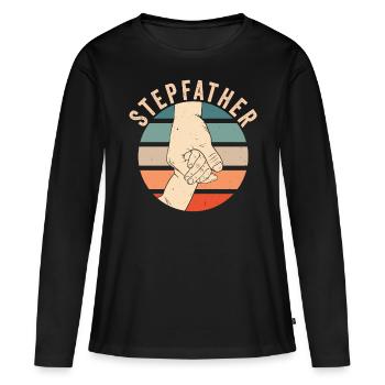 Beau-père Fête des pères Beau-père Beau-père - T-shirt manches longues Premium bio Femme - noir - Devant - Julia (174cm)