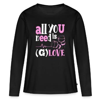 Boxing All You Need Is G-Love Gloves Women Boxer - Frauen Premium Bio Langarmshirt - Schwarz - Vorne - Julia (174cm)