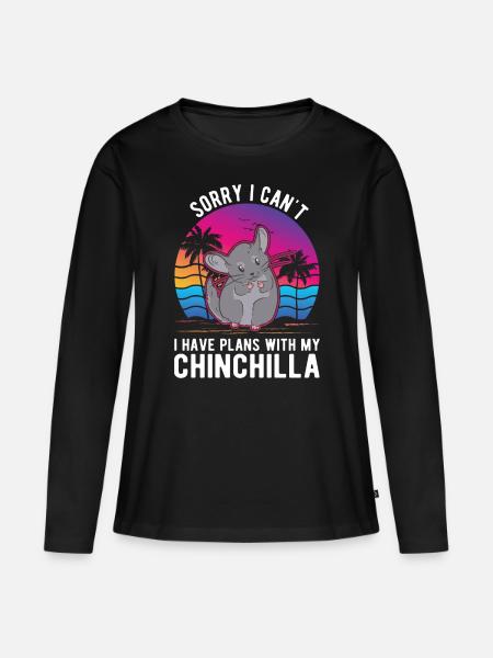 Chinchilla Liebhaber - Frauen Premium Bio Langarmshirt - Schwarz
