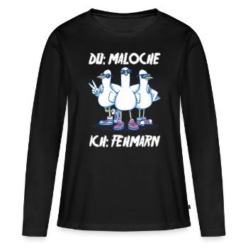 Ostsee Tauben Fehmarn - Frauen Premium Bio Langarmshirt - Schwarz - Vorne - Julia (174cm)