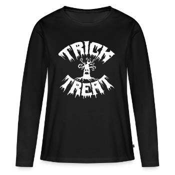 trick treat, Halloween. - T-shirt manches longues Premium bio Femme - noir - Devant - Julia (174cm)