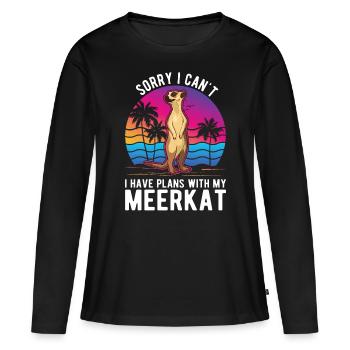 Suricate Cadeau Suricate Suricate - T-shirt manches longues Premium bio Femme - noir - Devant - Julia (174cm)