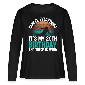 20 Year Old Kitesurfer Kiteboarding 20 Birthday - Frauen Premium Bio Langarmshirt - Schwarz - Vorne - Julia (174cm)