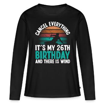 26 Year Old Kitesurfer Kiteboarding 26 Birthday - Frauen Premium Bio Langarmshirt - Schwarz - Vorne - Julia (174cm)